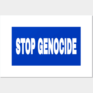 STOP GENOCIDE - White - Back Posters and Art